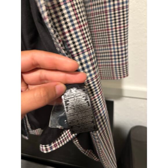 NWOT STEVE MADDEN Bb Dakota Prep Cool Plaid Longline Blazer Sz M - Picture 3 of 6